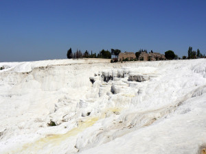 Pamukkale Travertines of Turkey. Water quality for tea is a measure of disolved solids. In this case lots of calcium formed the travertines.