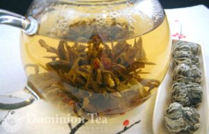 Flowering Tea in Glass Pot