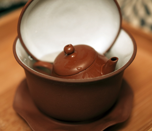 Clay Yixing Teapot in Hot Water